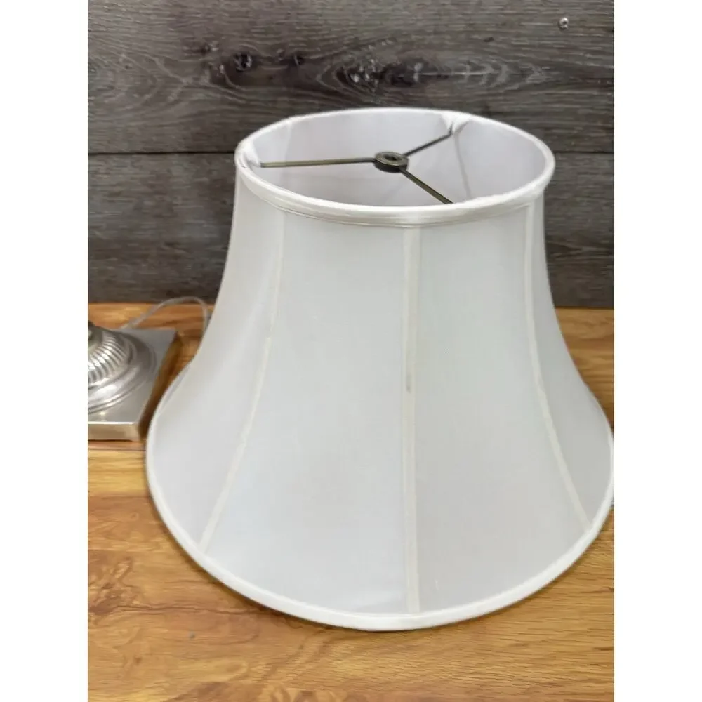 Restoration Hardware Polished Nickel Crystal Ball Table Lamp 32” Original Shade